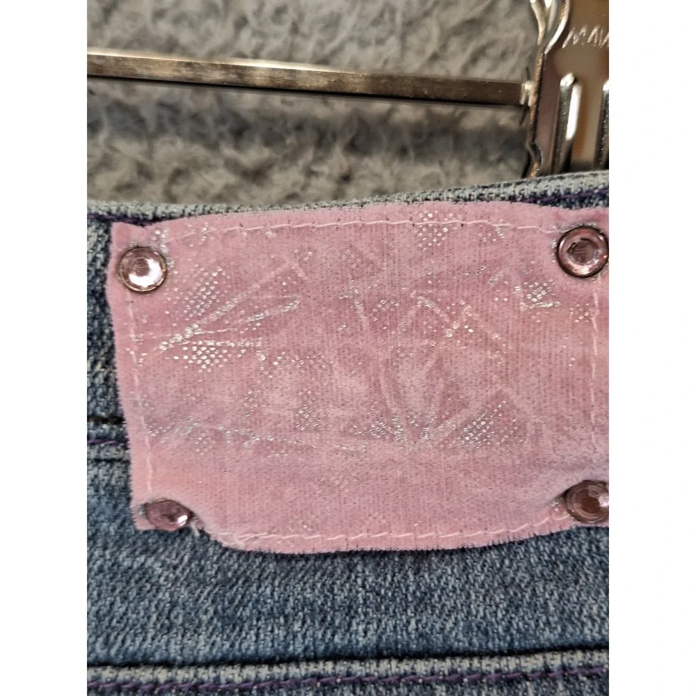 Arizona Jeans Womens 12 (Fits‎ 26x26) Med Wash Denim Rhinestone Pocket Straight